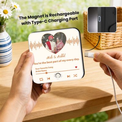 Wedding Gift for Couples Personalized Musical Fridge Magnet with Photo & Song Gift for Bride and Groom Memory Gift for Husband Wife
